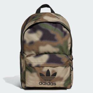 New Adidas Blurred Camouflage Hemp Wild Pine Black Backpack 12" x 17.5" x 6.5"